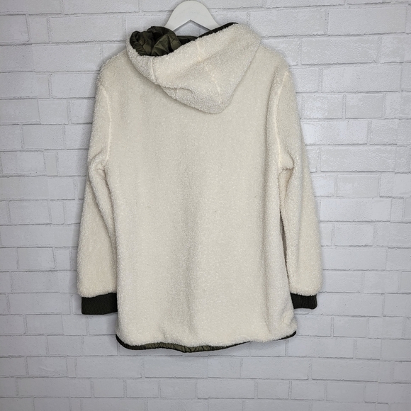 1 Madison Expedition Cream Olive Wooly Hooded Jacket - Picture 5 of 6